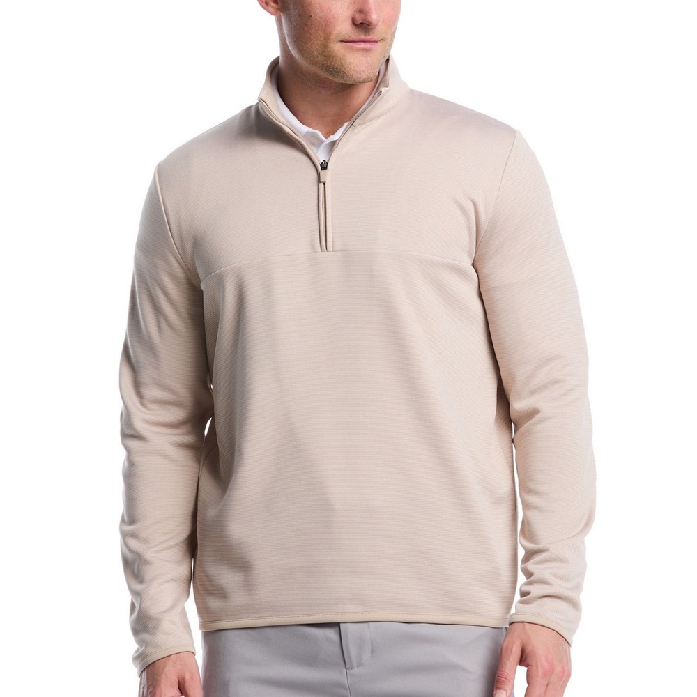 Grand Slam Performance Mens XL Quarter Zip Pullover Beige Sand Long Sleeve Top